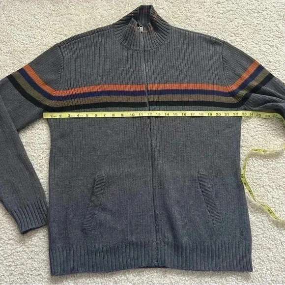 The North Face Sweater Mens Size Large A5 Series Knit Zip-Up Jacket Striped Gray - Picture 9 of 16